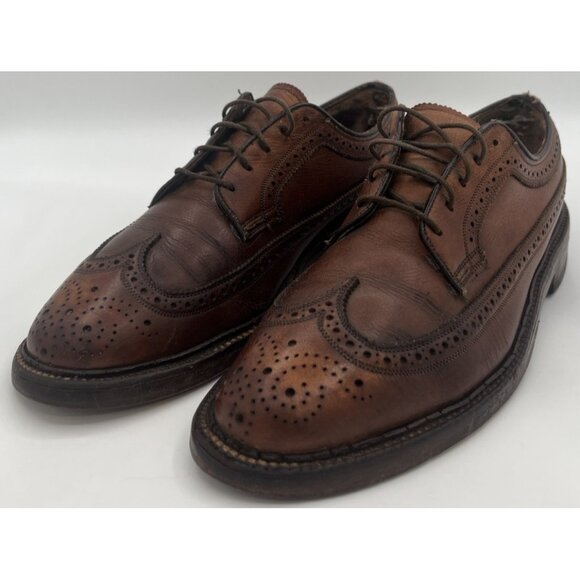 Vintage Florsheim Royal Imperial 93602 Longwing Wingtip Dress Shoes Men’s 8C - Picture 2 of 12